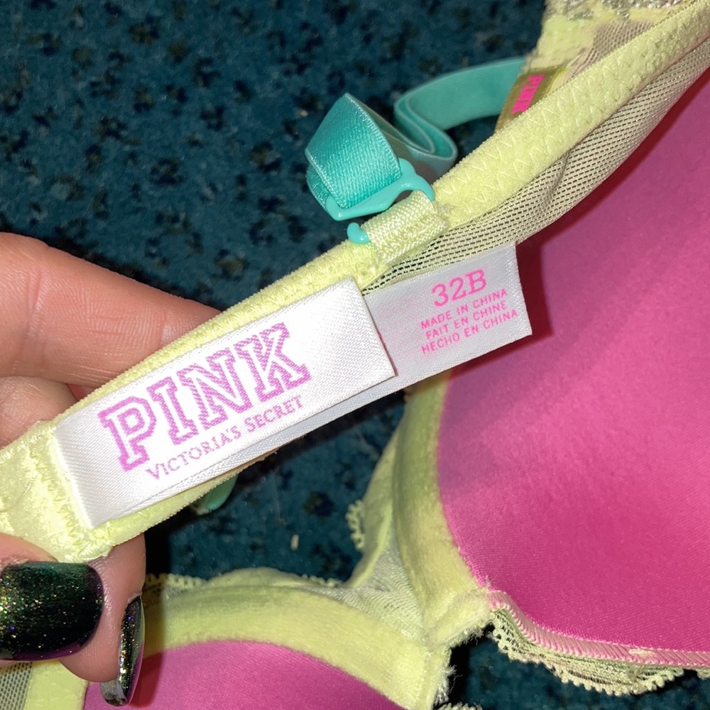 Victoria’s Secret PINK yellow Lace Push Up Bra - Picture 5 of 5